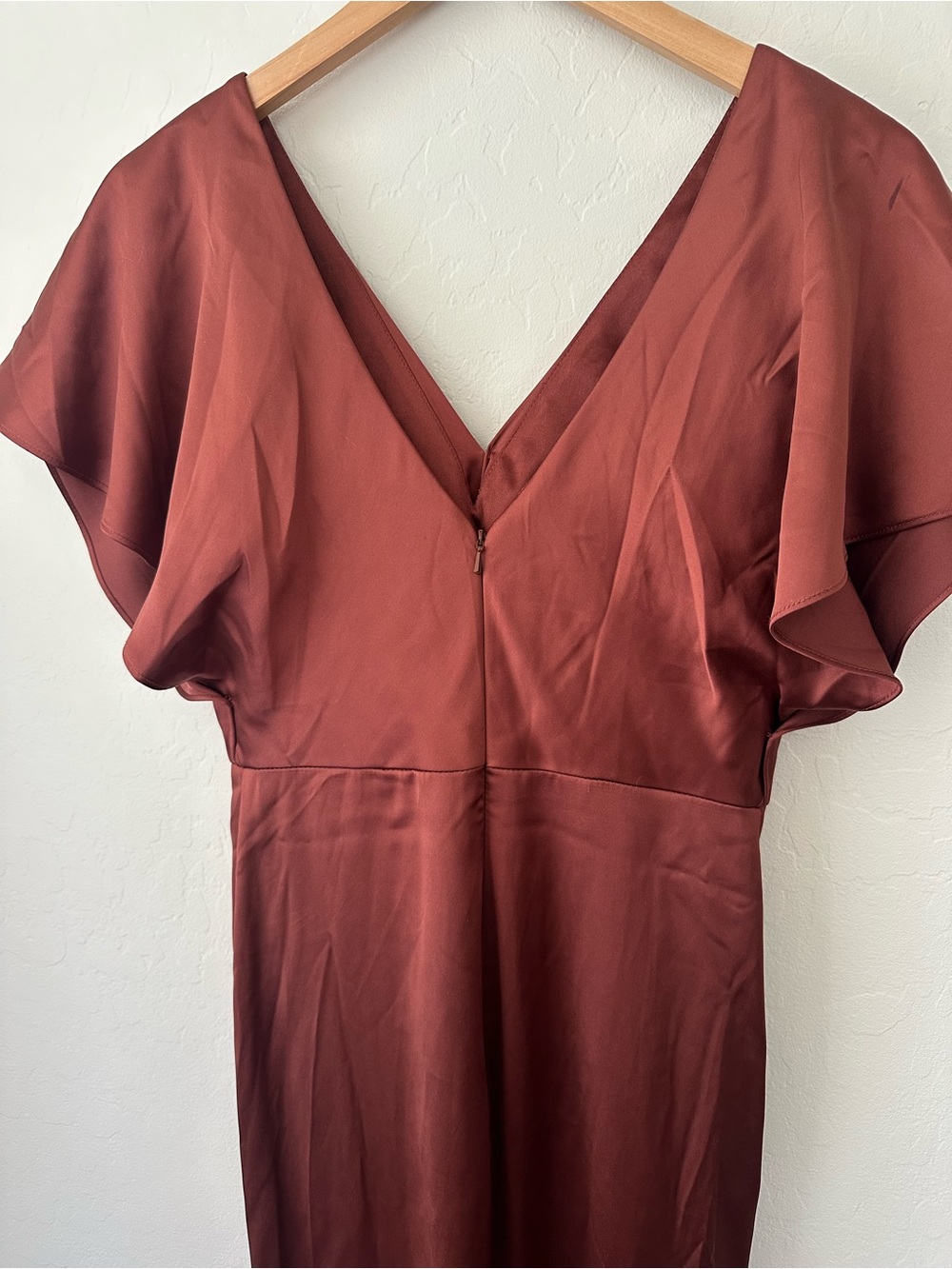 Revelry Gwen Satin Maxi Formal Dress Gown in Copper Rust, Size 4 - Picture 3 of 8